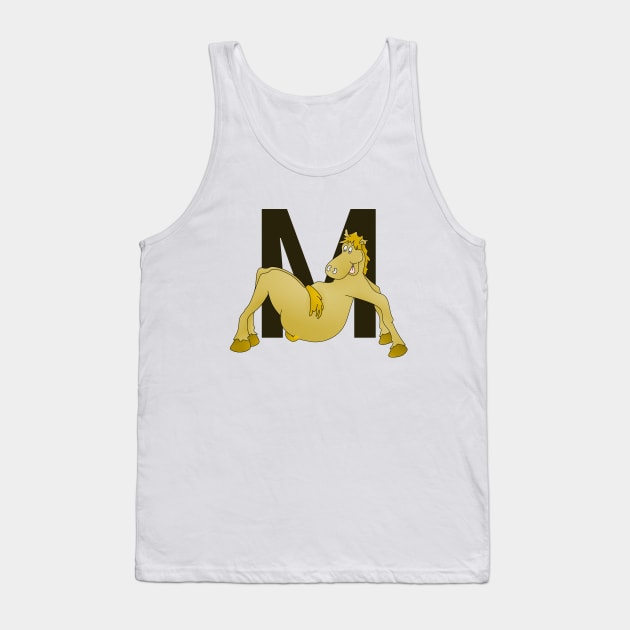 Pony Monogram Letter m Tank Top by mailboxdisco